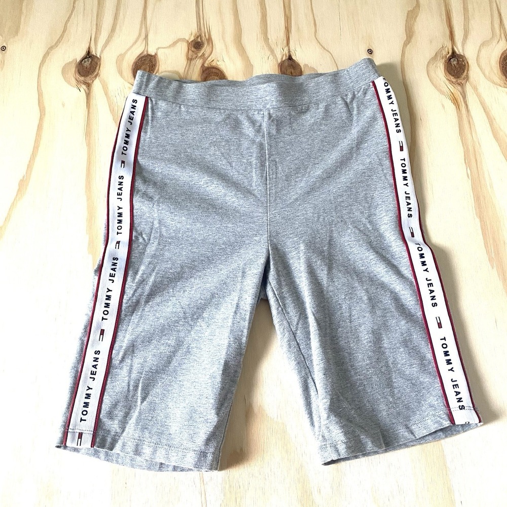 Tommy Hilfiger Women's Size Small Bike Shorts Flag Logo Bike Gray